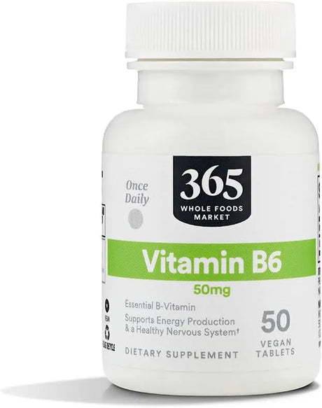 365 - 365 by Whole Foods Market Vitamin B6 50Mg. 50 Tabletas - The Red Vitamin MX - Suplementos Alimenticios - {{ shop.shopifyCountryName }}