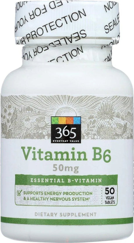 365 - 365 Everyday Value Vitamin B6 50Mg. 50 Tabletas - The Red Vitamin MX - Suplementos Alimenticios - {{ shop.shopifyCountryName }}