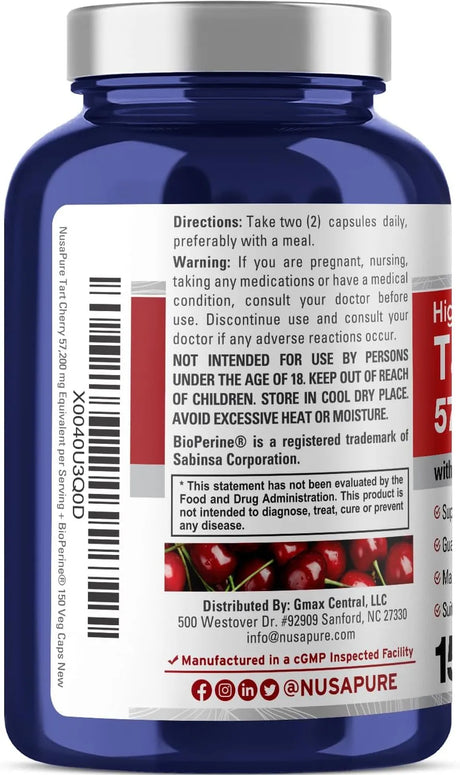 NUSAPURE - NusaPure Tart Cherry 57,200Mg. 150 Capsulas - The Red Vitamin MX - Suplementos Alimenticios - {{ shop.shopifyCountryName }}