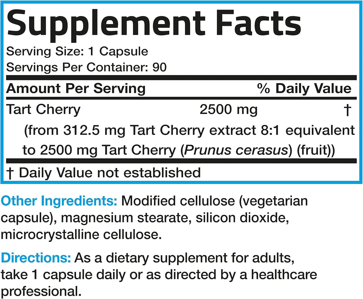 Bronson Tart Cherry Extract 2500Mg. 90 Capsulas