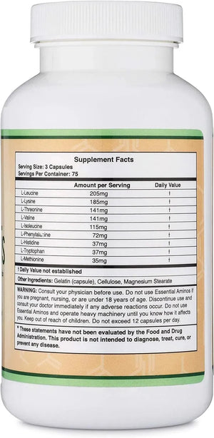 DOUBLE WOOD SUPPLEMENTS - Double Wood Supplements Essential Amino Acids 225 Capsulas - The Red Vitamin MX - Suplementos Alimenticios - {{ shop.shopifyCountryName }}