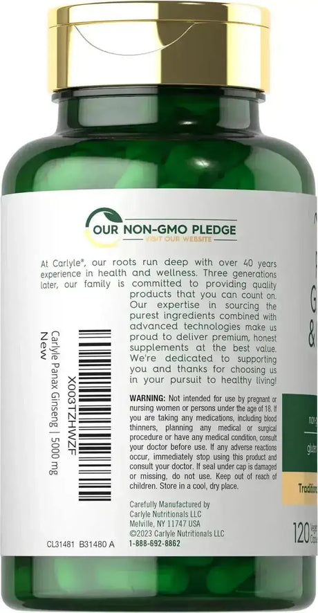 CARLYLE - Carlyle Panax Ginseng + Ginkgo Biloba 120 Capsulas - The Red Vitamin MX - Suplementos Alimenticios - {{ shop.shopifyCountryName }}