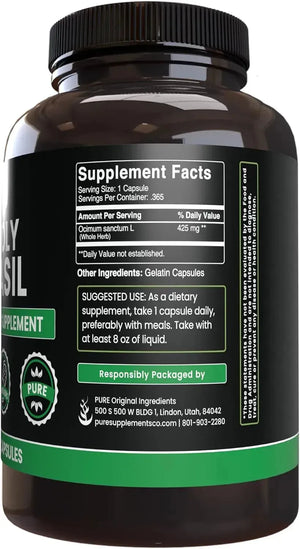 PURE ORIGINAL INGREDIENTS - Pure Original Ingredients Holy Basil 365 Capsulas - The Red Vitamin MX - Suplementos Alimenticios - {{ shop.shopifyCountryName }}