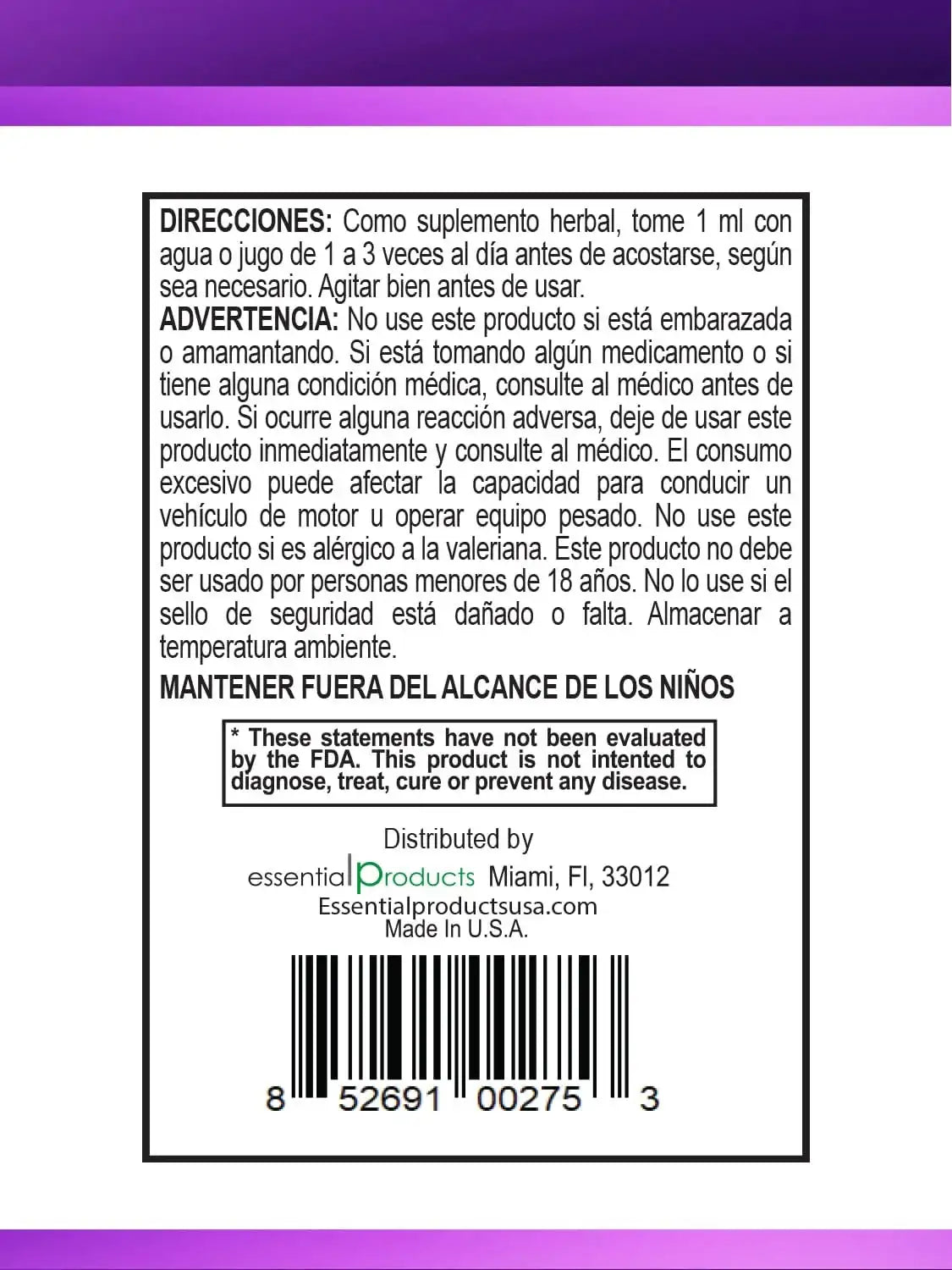 ELP ESSENTIAL - ELP ESSENTIAL Valerian Root Extract Drops 2 Fl.Oz. - The Red Vitamin MX - Suplementos Alimenticios - {{ shop.shopifyCountryName }}