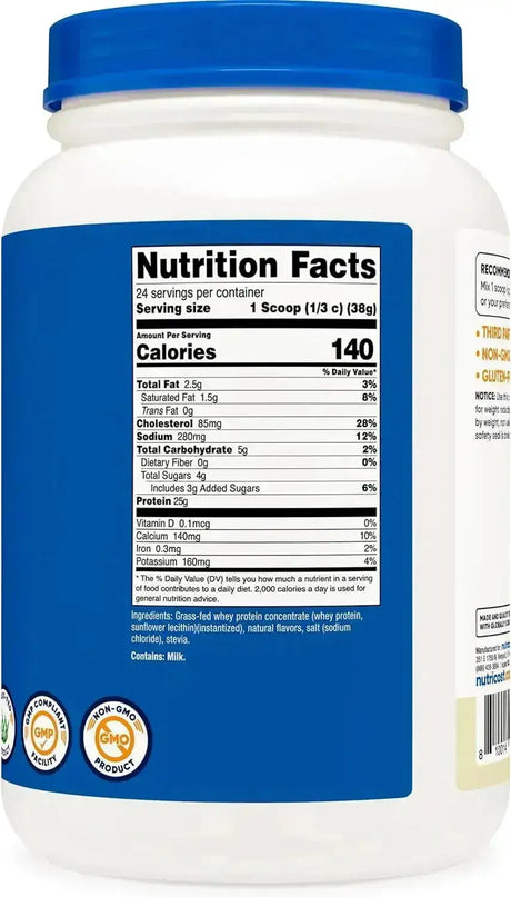 NUTRICOST - Nutricost Grass-Fed Whey Protein Concentrate 24 Servicios Vanilla 907Gr. - The Red Vitamin MX - Suplementos Alimenticios - {{ shop.shopifyCountryName }}