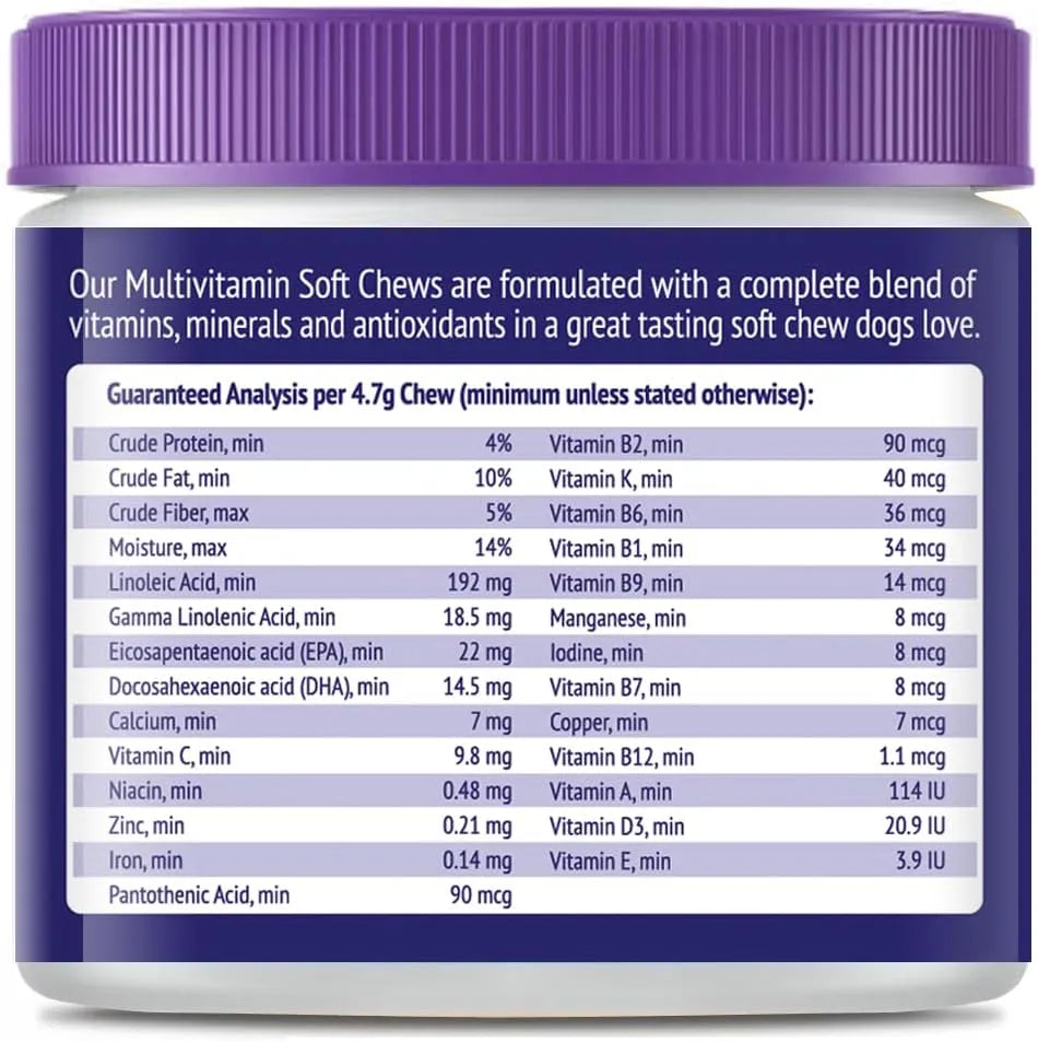 NULIFE - NuLife Natural Pet Health Dog Multivitamin 22-in-1 Support 60 Masticables - The Red Vitamin MX - Multivitamínicos Para Perros - {{ shop.shopifyCountryName }}