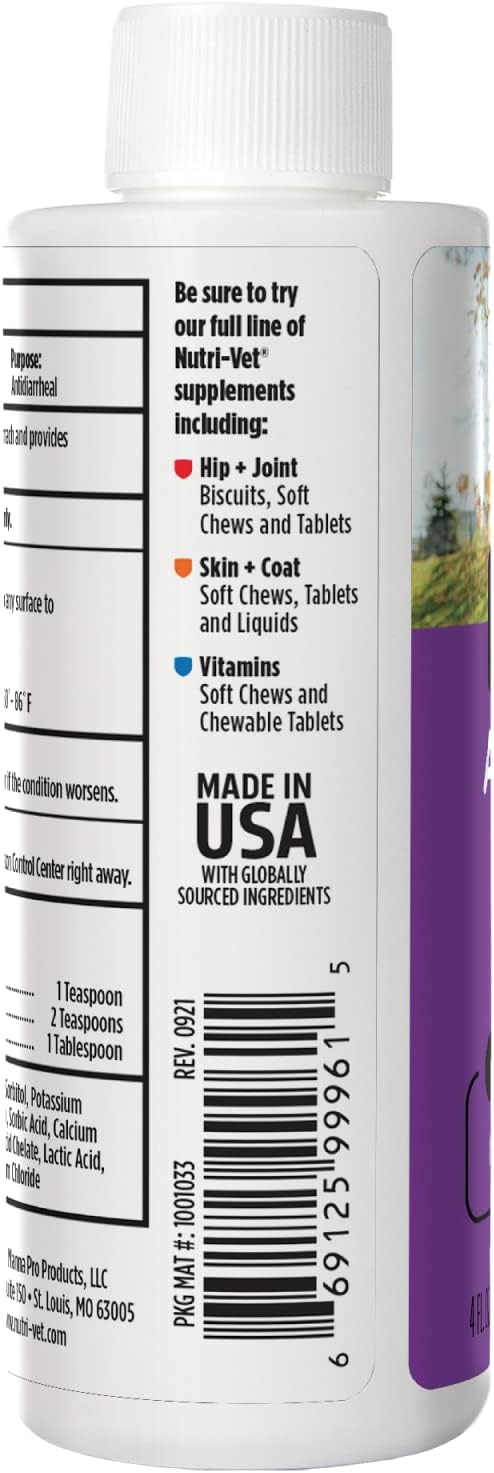 Nutri-Vet Anti-Diarrhea Liquid for Dogs and Puppies 118Ml.
