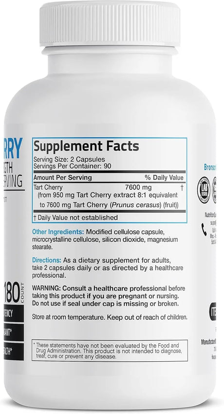 BRONSON - Bronson Tart Cherry Maximum Strength 7600Mg. 180 Capsulas - The Red Vitamin MX - Suplementos Alimenticios - {{ shop.shopifyCountryName }}