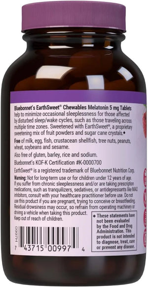 BLUEBONNET NUTRITION - Bluebonnet Nutrition EarthSweet Melatonin 5Mg. Raspberry Flavor 120 Tabletas Masticables - The Red Vitamin MX - Suplementos Alimenticios - {{ shop.shopifyCountryName }}