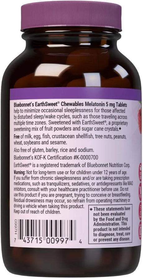 BLUEBONNET NUTRITION - Bluebonnet Nutrition EarthSweet Melatonin 5Mg. Raspberry Flavor 120 Tabletas Masticables - The Red Vitamin MX - Suplementos Alimenticios - {{ shop.shopifyCountryName }}