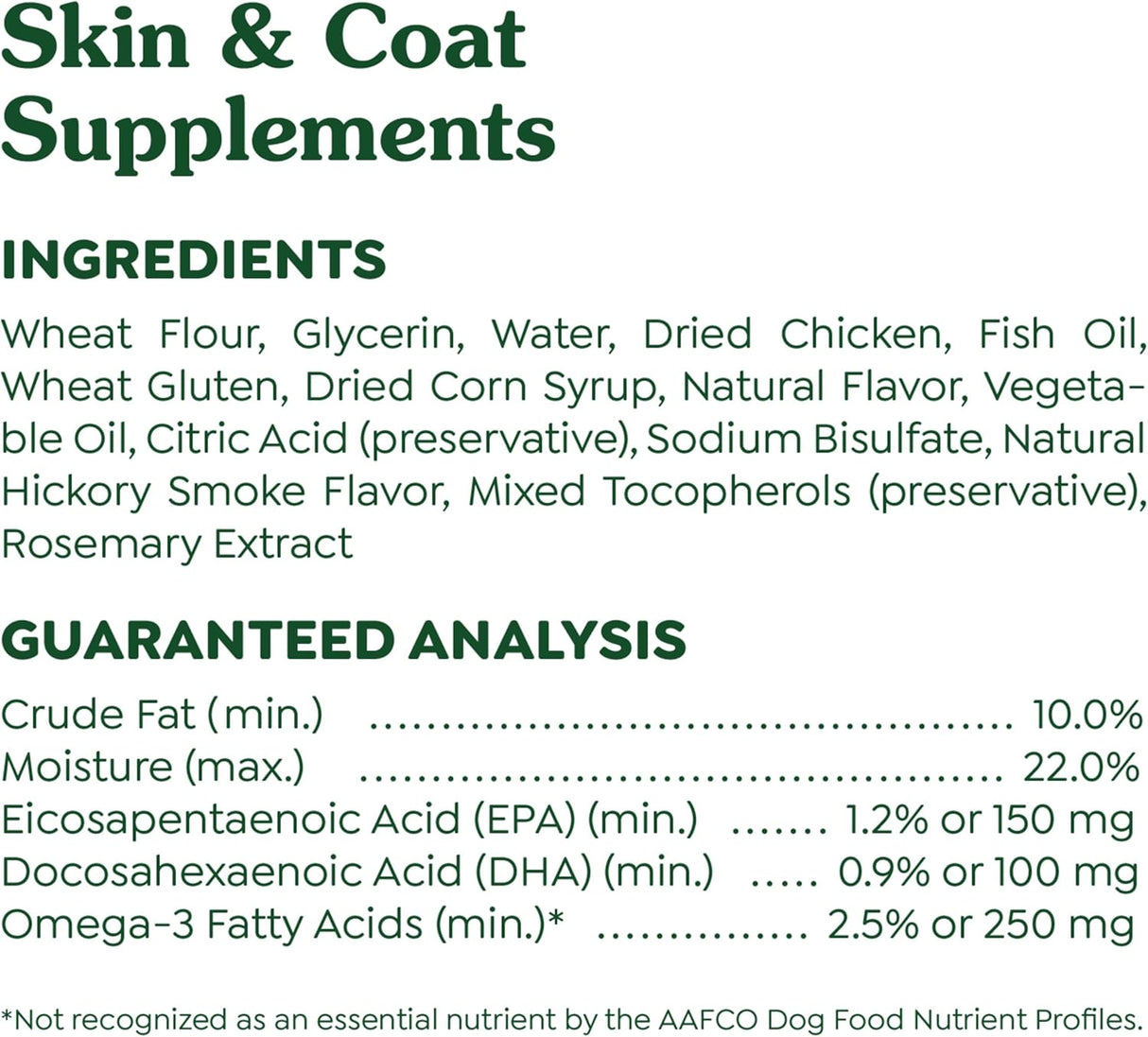 Greenies Supplements Dog Skin and Coat Chicken Flavor 40 Masticables
