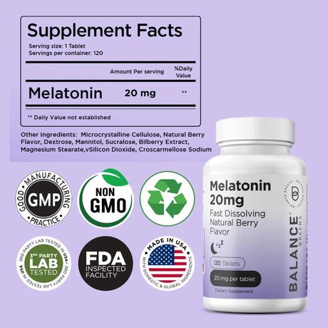 BALANCE BREENS - Balancebreens Melatonin 20Mg. 120 Tabletas 2 Pack - The Red Vitamin MX - Suplementos Alimenticios - {{ shop.shopifyCountryName }}