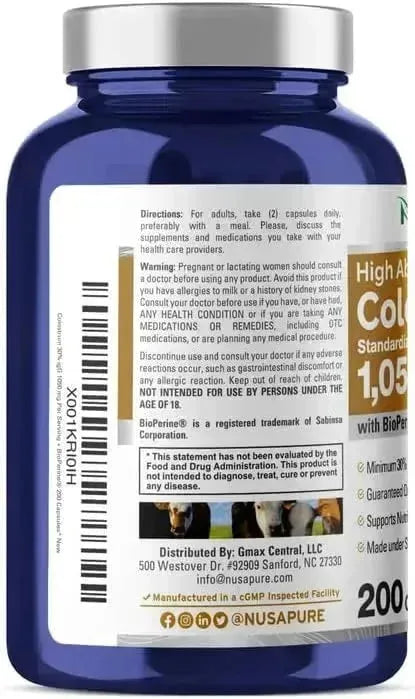 NUSAPURE - NusaPure Colostrum 1050Mg. 200 Capsulas - The Red Vitamin MX - Suplementos Alimenticios - {{ shop.shopifyCountryName }}