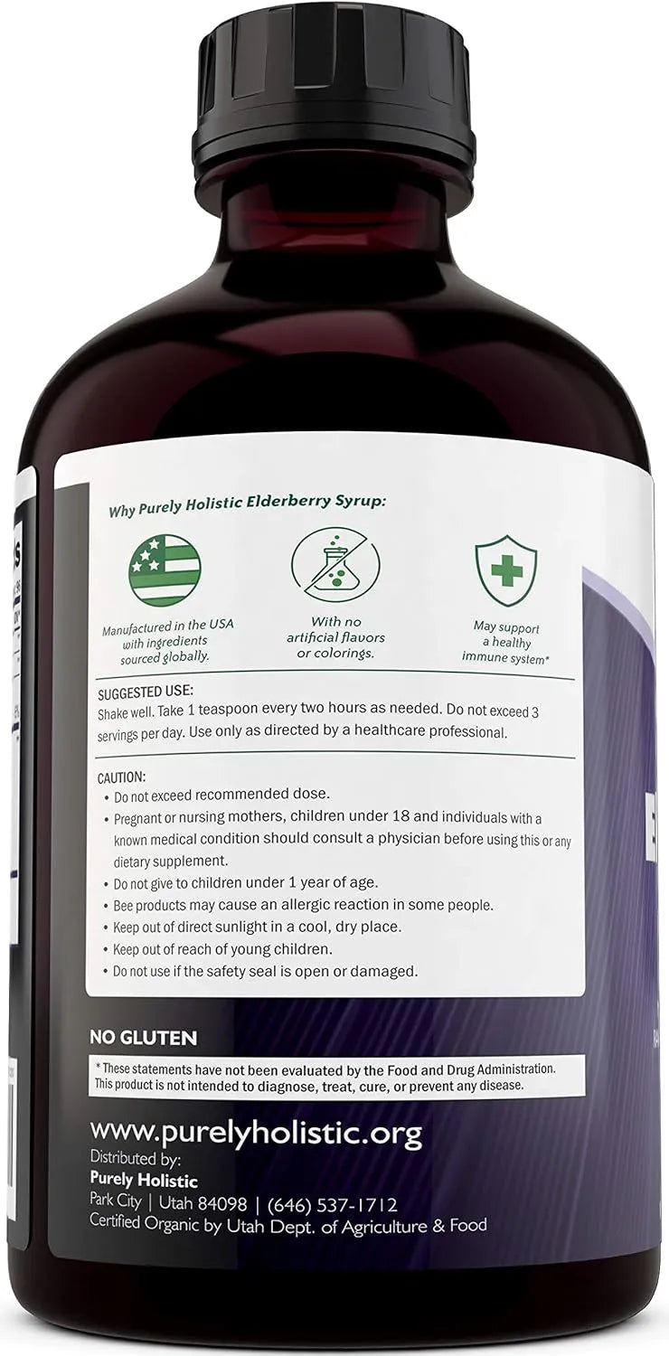 PURELY HOLISTIC - Purely Holistic Organic Elderberry Syrup 472Ml. - The Red Vitamin MX - Suplementos Alimenticios - {{ shop.shopifyCountryName }}