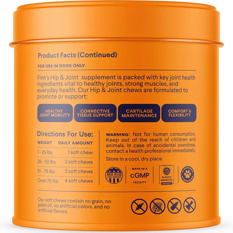 FINN - Finn Hip and Joint Supplement for Dogs 90 Masticables - The Red Vitamin MX - Cuidado De Cadera Y Articulaciones Para Perros - {{ shop.shopifyCountryName }}