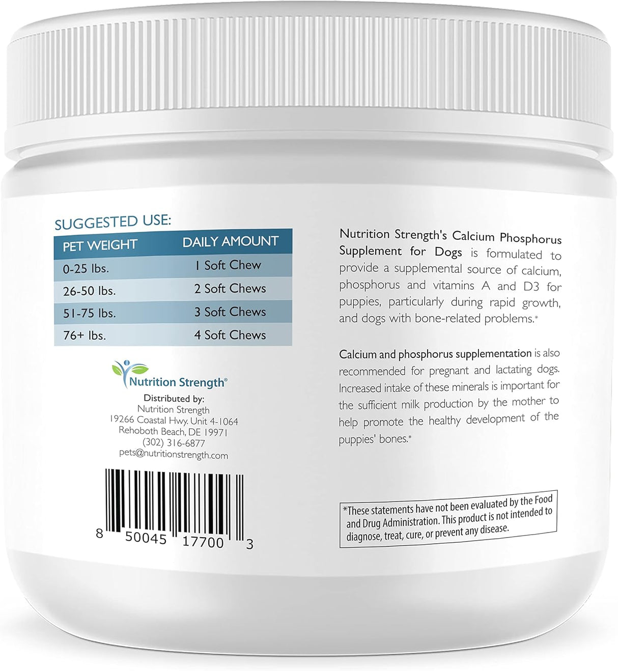 Nutrition Strength Calcium Phosphorus for Dogs Supplement 90 Masticables
