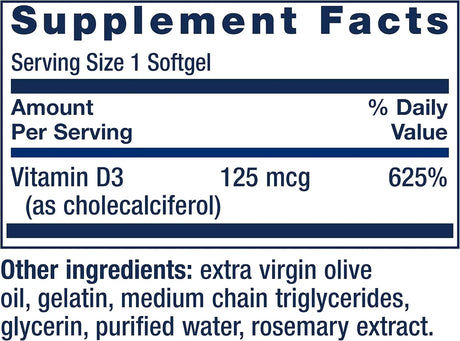 LIFE EXTENSION - Life Extension Vitamin D3 125mcg 60 Capsulas Blandas - The Red Vitamin MX - Suplementos Alimenticios - {{ shop.shopifyCountryName }}