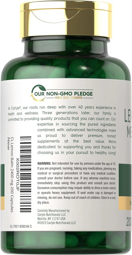 CARLYLE - Carlyle Lemon Balm 2400Mg. 200 Capsulas - The Red Vitamin MX - Suplementos Alimenticios - {{ shop.shopifyCountryName }}