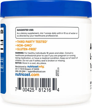 NUTRICOST - Nutricost Acetyl L-Carnitine HCI ALCAR Unflavored 100Gr. 2 Pack - The Red Vitamin MX - Suplementos Alimenticios - {{ shop.shopifyCountryName }}