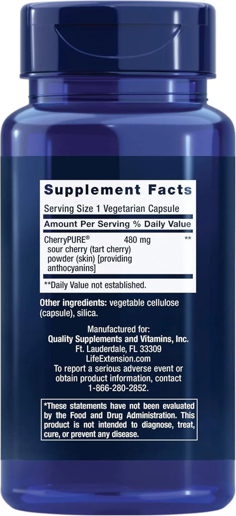 LIFE EXTENSION - Life Extension Tart Cherry with CherryPURE 60 Capsulas - The Red Vitamin MX - Suplementos Alimenticios - {{ shop.shopifyCountryName }}