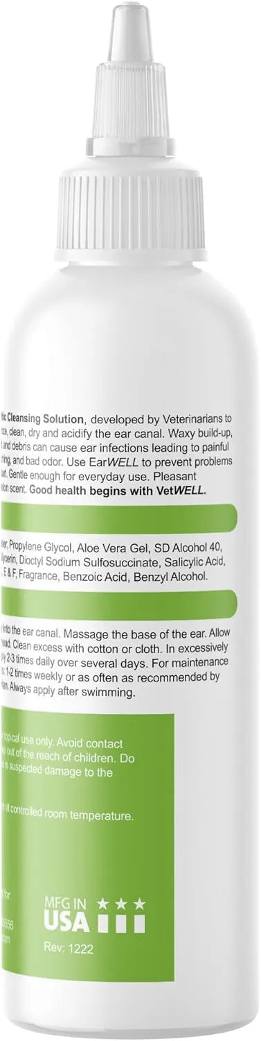 VETWELL - VetWELL Ear Cleaner for Dogs and Cats Cucumber Melon 8 Fl.Oz. - The Red Vitamin MX - Cuidado Del Oído De Perros - {{ shop.shopifyCountryName }}