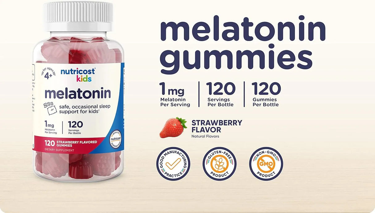 NUTRICOST - Nutricost Kids Melatonin Gummies 1Mg. 120 Gomitas - The Red Vitamin MX - Suplementos Alimenticios - {{ shop.shopifyCountryName }}