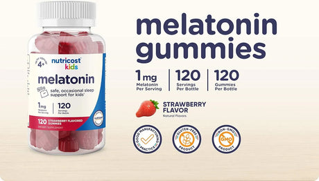 NUTRICOST - Nutricost Kids Melatonin Gummies 1Mg. 120 Gomitas - The Red Vitamin MX - Suplementos Alimenticios - {{ shop.shopifyCountryName }}