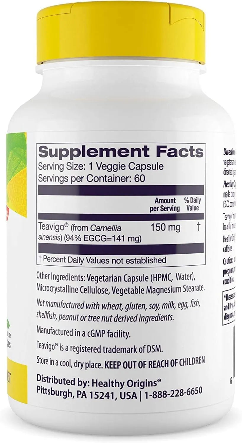 HEALTHY ORIGINS - Healthy Origins TEAVIGO Green Tea Extract 60 Capsulas - The Red Vitamin MX - Suplementos Alimenticios - {{ shop.shopifyCountryName }}