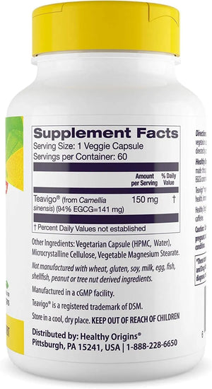 HEALTHY ORIGINS - Healthy Origins TEAVIGO Green Tea Extract 60 Capsulas - The Red Vitamin MX - Suplementos Alimenticios - {{ shop.shopifyCountryName }}