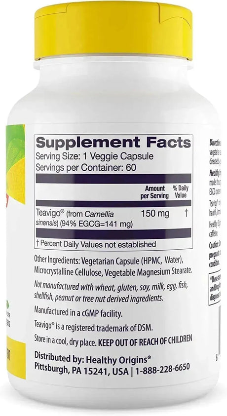 HEALTHY ORIGINS - Healthy Origins TEAVIGO Green Tea Extract 60 Capsulas - The Red Vitamin MX - Suplementos Alimenticios - {{ shop.shopifyCountryName }}