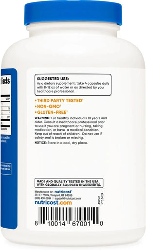 NUTRICOST - Nutricost D-Ribose 700Mg. 240 Capsulas - The Red Vitamin MX - Suplementos Alimenticios - {{ shop.shopifyCountryName }}