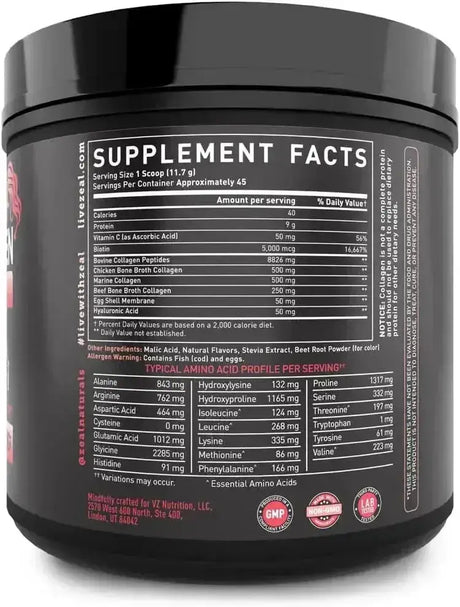 ZEAL NATURALS - Zeal Naturals Premium Multi Collagen Peptides Protein Powder Strawberry 526Gr. - The Red Vitamin MX - Suplementos Alimenticios - {{ shop.shopifyCountryName }}