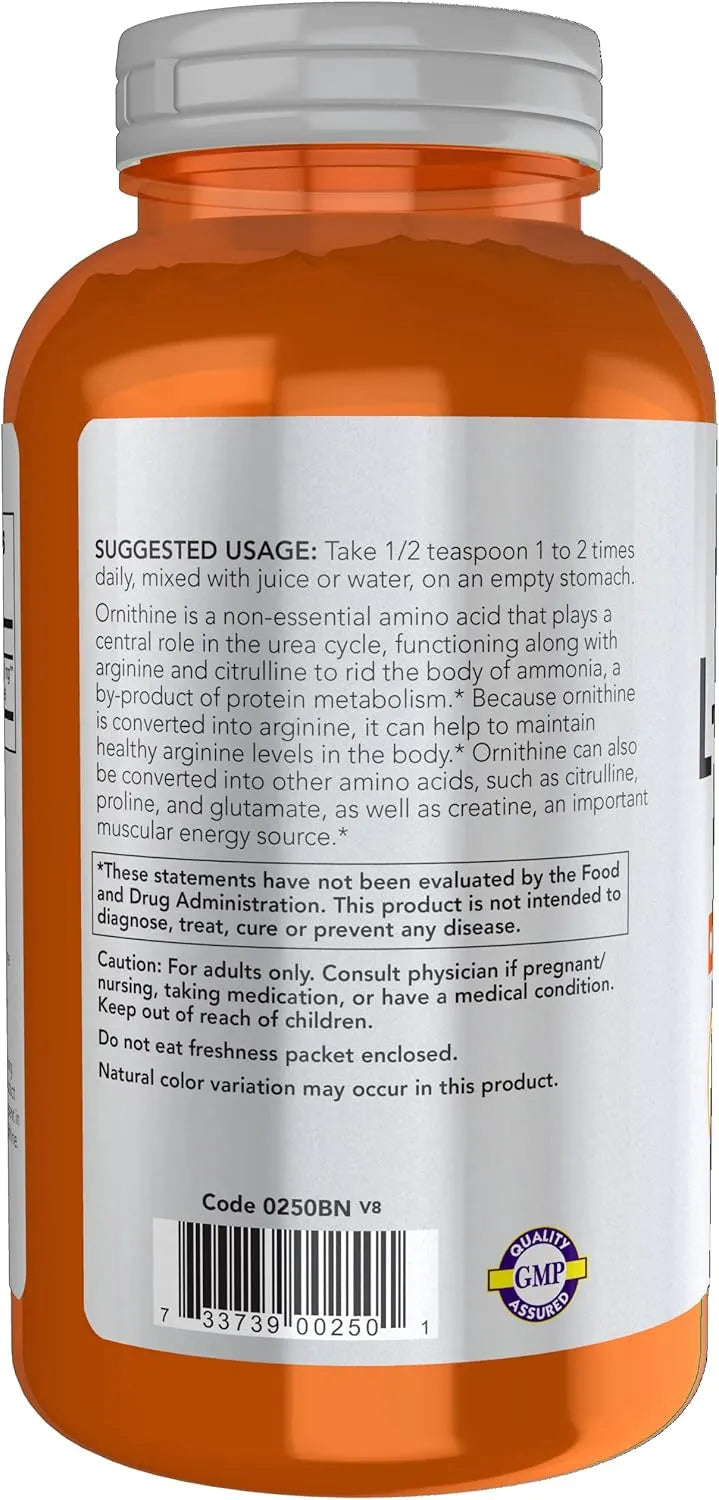 NOW SPORTS - NOW Foods Sports Nutrition L- Ornithine Powder 227Gr. 2 Pack - The Red Vitamin MX - Suplementos Alimenticios - {{ shop.shopifyCountryName }}