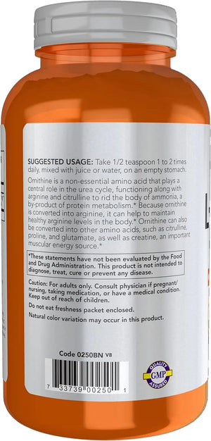 NOW SPORTS - NOW Foods Sports Nutrition L- Ornithine Powder 227Gr. 2 Pack - The Red Vitamin MX - Suplementos Alimenticios - {{ shop.shopifyCountryName }}