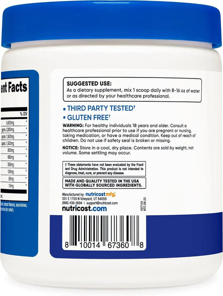 NUTRICOST - Nutricost EAA Powder 30 Servicios Blue Raspberry 330Gr. - The Red Vitamin MX - Suplementos Alimenticios - {{ shop.shopifyCountryName }}