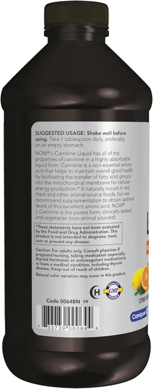 NOW SPORTS - NOW Sports Nutrition L-Carnitine Liquid 3000Mg. 473Ml. - The Red Vitamin MX - Suplementos Alimenticios - {{ shop.shopifyCountryName }}