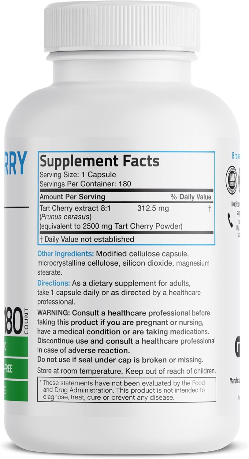 Bronson Tart Cherry Extract 2500Mg. 180 Capsulas