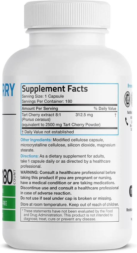BRONSON - Bronson Tart Cherry Extract 2500Mg. 180 Capsulas - The Red Vitamin MX - Suplementos Alimenticios - {{ shop.shopifyCountryName }}