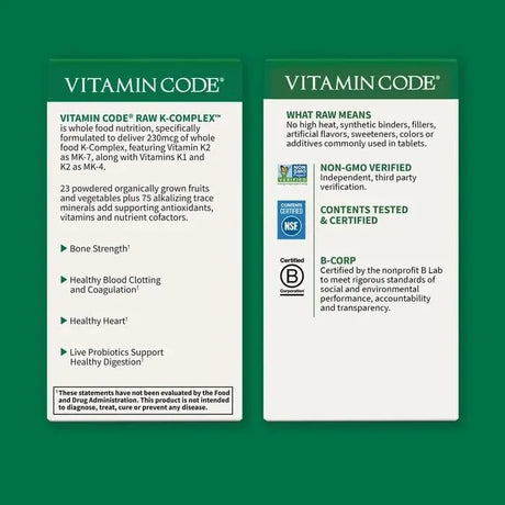 GARDEN OF LIFE - Garden of Life Vitamin K2 and K1 60 Capsulas - The Red Vitamin MX - Suplementos Alimenticios - {{ shop.shopifyCountryName }}