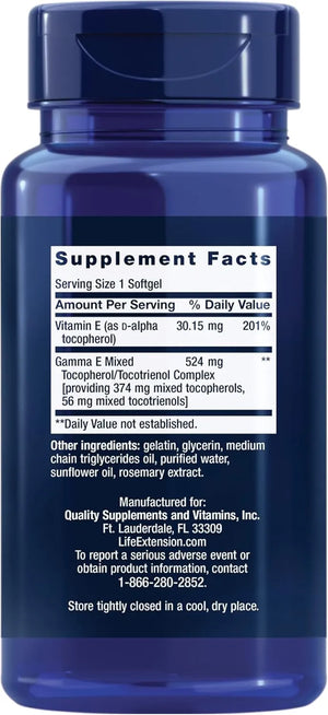 LIFE EXTENSION - Life Extension Gamma E Mixed Tocopherols & Tocotrienols 60 Capsulas Blandas - The Red Vitamin MX - Suplementos Alimenticios - {{ shop.shopifyCountryName }}
