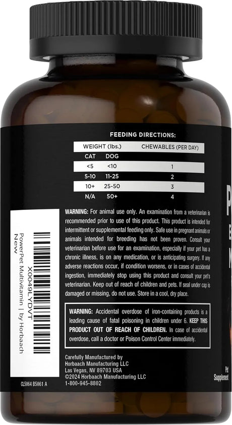 HORBAACH - Horbaach Pet Multivitamins for Dogs & Cats 120 Tabletas Masticables - The Red Vitamin MX - Multivitamínicos Para Perros - {{ shop.shopifyCountryName }}