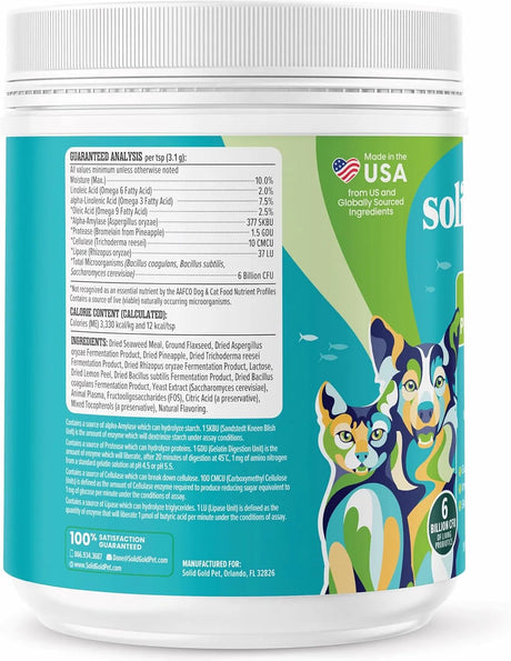 SOLID GOLD - Solid Gold SeaMeal Cat Probiotic & Dog Probiotics for Digestive Health 226Gr. - The Red Vitamin MX - Probióticos Para Perros - {{ shop.shopifyCountryName }}