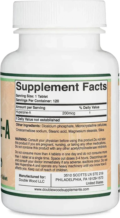 DOUBLE WOOD SUPPLEMENTS - Double Wood Supplements Huperzine A 200mcg 120 Tabletas - The Red Vitamin MX - Suplementos Alimenticios - {{ shop.shopifyCountryName }}