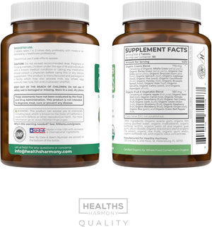 HEALTHS HARMONY - Healths Harmony USDA Organic Greens Powder 180 Tabletas - The Red Vitamin MX - Suplementos Alimenticios - {{ shop.shopifyCountryName }}