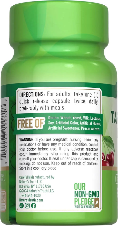 NATURE'S TRUTH - Nature's Truth Tart Cherry Extract 1200Mg. 90 Capsulas - The Red Vitamin MX - Suplementos Alimenticios - {{ shop.shopifyCountryName }}