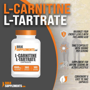 BULK SUPPLEMENTS - Bulk Supplements L-Carnitine L-Tartrate 1000Mg. 360 Capsulas - The Red Vitamin MX - Suplementos Alimenticios - {{ shop.shopifyCountryName }}