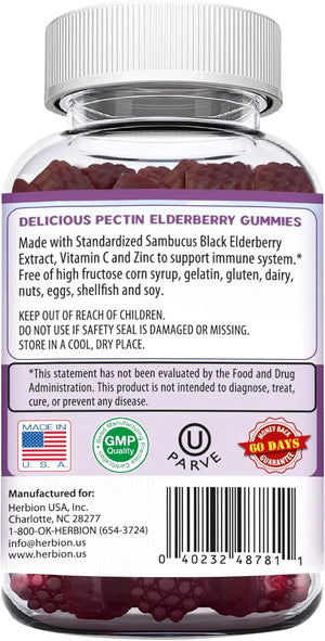 HERBION - Herbion Elderberry Gummies with Vitamin C & Zinc 60 Gomitas - The Red Vitamin MX - Suplementos Alimenticios - {{ shop.shopifyCountryName }}