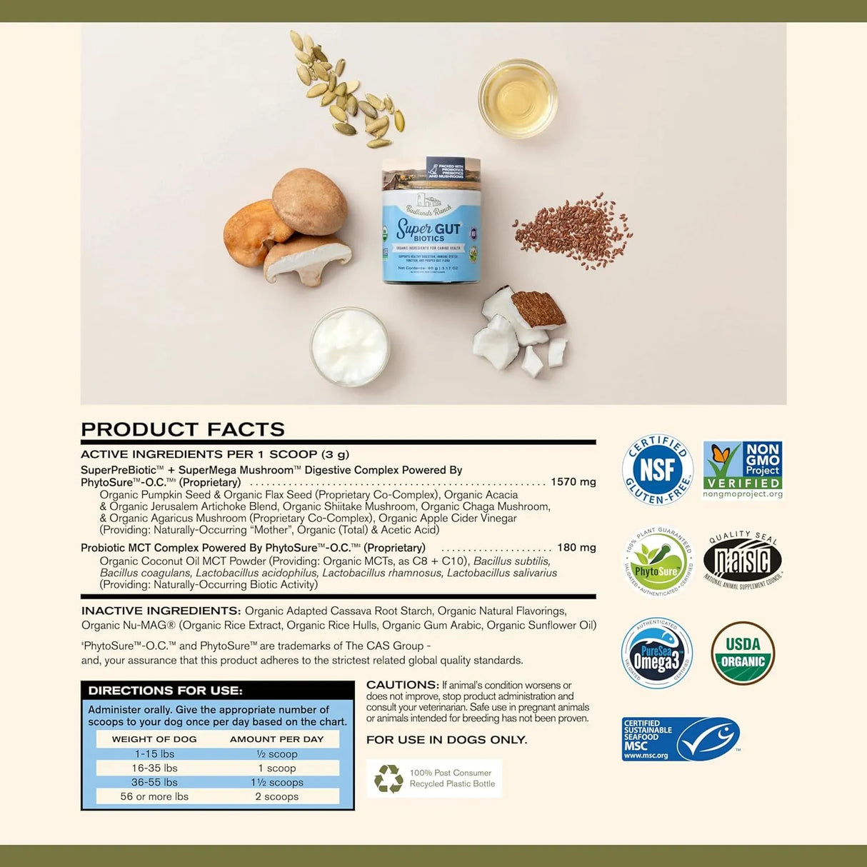 BADLANDS RANCH - BADLANDS RANCH Super Gut Biotics Canine Digestive 30 Servicios 90Gr. - The Red Vitamin MX - Probióticos Para Perros - {{ shop.shopifyCountryName }}