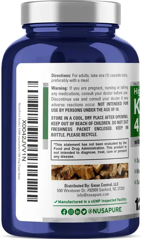 NUSAPURE - NusaPure Kudzu Root 4000Mg. 120 Capsulas - The Red Vitamin MX - Suplementos Alimenticios - {{ shop.shopifyCountryName }}