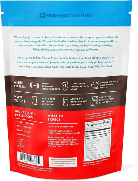 EQUIP FOODS - Equip Foods Prime Protein Powder Grass Fed Beef Protein Isolate Chocolate 771Gr. - The Red Vitamin MX - Suplementos Alimenticios - {{ shop.shopifyCountryName }}